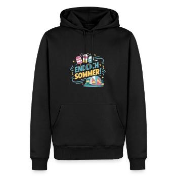 Endlich Sommer - Männer Premium Bio Hoodie - Schwarz - Vorne - Nico (187cm)
