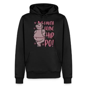 Hullern Nilpferd Hippopotamus Bauch Beine Hip Po - Männer Premium Bio Hoodie - Schwarz - Vorne - Nico (187cm)