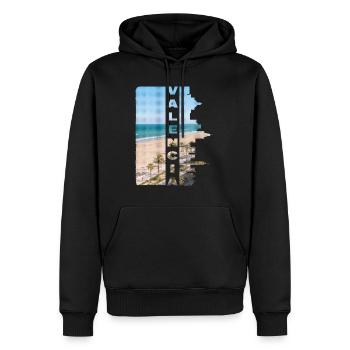 Valence Espagne Ville Skyline Vacances Été - Sweat à capuche Premium bio Homme - noir - Devant - Nico (187cm)