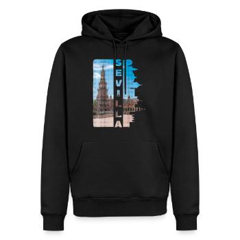Séville Espagne Ville Skyline Accueil Amour - Sweat à capuche Premium bio Homme - noir - Devant - Nico (187cm)