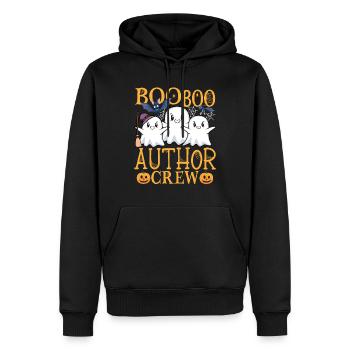 Autor uu Lustiger Autor - Männer Premium Bio Hoodie - Schwarz - Vorne - Nico (187cm)