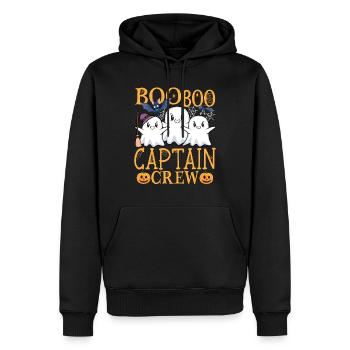 Kapitän uu Lustiger Kapitän - Männer Premium Bio Hoodie - Schwarz - Vorne - Nico (187cm)