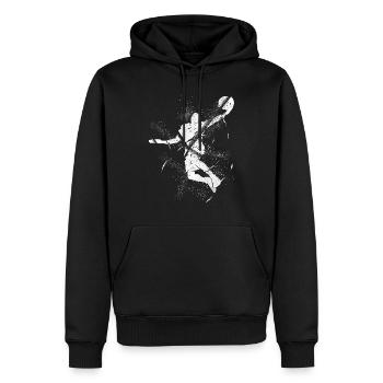 Basketteur Basketteur Dunking Grunge Splash - Sweat à capuche Premium bio Homme - noir - Devant - Nico (187cm)