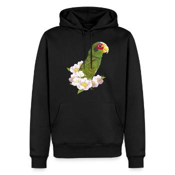 Le perroquet yucatèque - Sweat à capuche Premium bio Homme - noir - Devant - Nico (187cm)