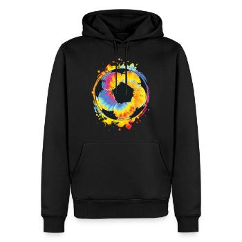 Bunte Fußball Splash Fußballliebhaber Spieltag - Männer Premium Bio Hoodie - Schwarz - Vorne - Nico (187cm)