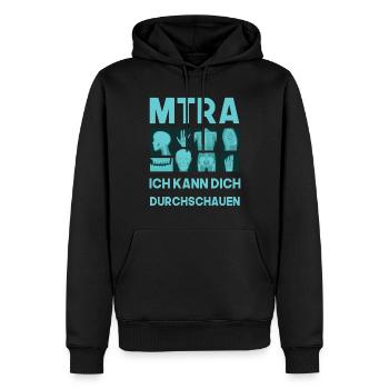 MTRA, Ich kann dich durchschauen, Radiologen - Männer Premium Bio Hoodie - Schwarz - Vorne - Nico (187cm)