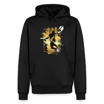 Basketteur Basketteur Dunking Gold Splash - Sweat à capuche Premium bio Homme - noir - Devant - Nico (187cm)