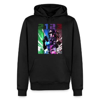 2123 - Sweat à capuche Premium bio Homme - noir - Devant - Nico (187cm)