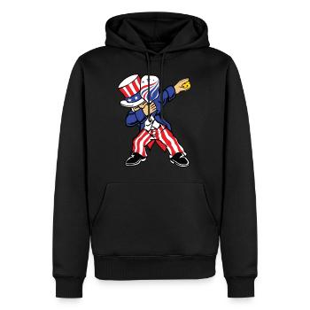 Pickleball Amerikanische Flagge 4. Juli Pickleballer - Männer Premium Bio Hoodie - Schwarz - Vorne - Nico (187cm)