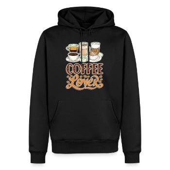 Café Amateur de café Amateur de café Tasse à café - Sweat à capuche Premium bio Homme - noir - Devant - Nico (187cm)