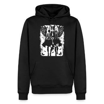 Fairycore Aesthetics Skeleton Fairy Goth Gothic G - Men’s Premium Organic Hoodie - black - Front - Nico (187cm)