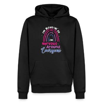 LGBTQ Pride Bisexual Nervous Around Everyone - Men’s Premium Organic Hoodie - black - Front - Nico (187cm)
