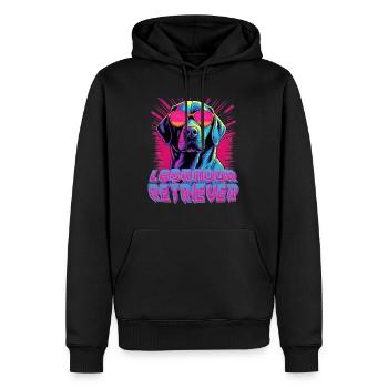 Labrador Retriever Wearing Sunglasses - Men’s Premium Organic Hoodie - black - Front - Nico (187cm)