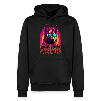 German Shepherd Dog With Sunglasses - Men’s Premium Organic Hoodie - black - Front - Nico (187cm)