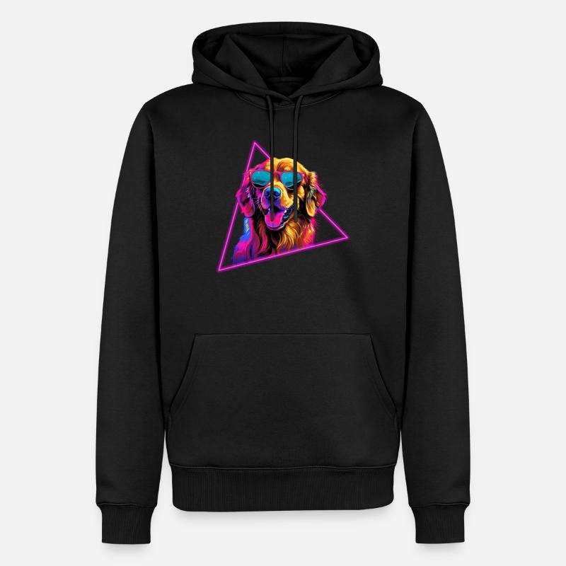 Labrador Retriever mit Sonnenbrille - Männer Premium Bio Hoodie - Schwarz