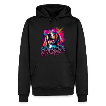 Beagle Dog With Sunglasses - Men’s Premium Organic Hoodie - black - Front - Nico (187cm)