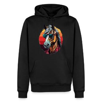 Urban Stallion - Graffiti Style - Sweat à capuche Premium bio Homme - noir - Devant - Nico (187cm)