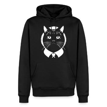 Lustige Katze Silhouette Freche Spaß Katzen - Männer Premium Bio Hoodie - Schwarz - Vorne - Nico (187cm)
