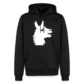 Drôle de Lama Silhouette Effronté Amusant Lamas - Sweat à capuche Premium bio Homme - noir - Devant - Nico (187cm)
