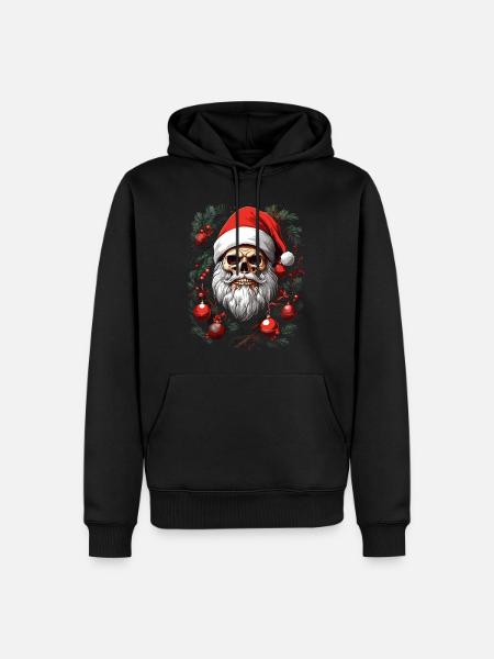 Santa's Christmas Magic Skull - Men’s Premium Organic Hoodie - black