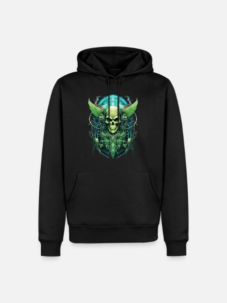 skull skull skeleton darkness gloomy - Men’s Premium Organic Hoodie - black