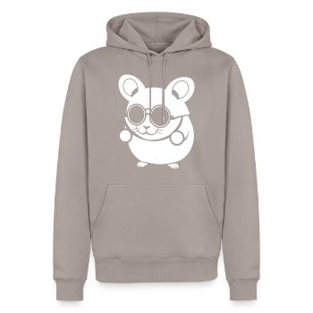 Hamster drôle avec des lunettes de soleil Hamsters - Sweat à capuche Premium bio Homme - taupe - Devant - Nico (187cm)