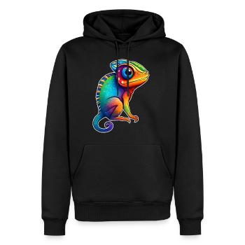 Mignon petit caméléon - Sweat à capuche Premium bio Homme - noir - Devant - Nico (187cm)