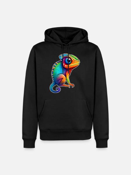 Mignon petit caméléon - Sweat à capuche Premium bio Homme - noir