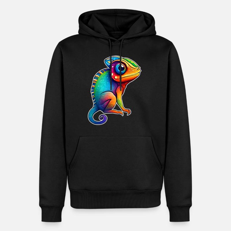 Mignon petit caméléon - Sweat à capuche Premium bio Homme - noir