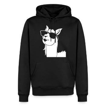 Funny Alpaca Wearing Sunglasses Cool Alpacas - Men’s Premium Organic Hoodie - black - Front - Nico (187cm)