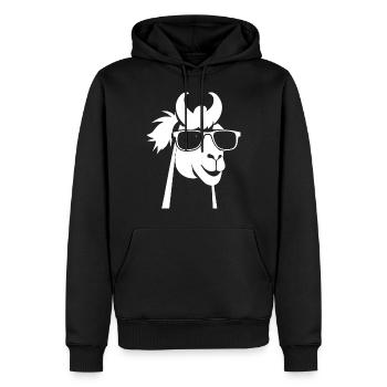 Funny Alpaca Wearing Sunglasses Cool Alpacas - Men’s Premium Organic Hoodie - black - Front - Nico (187cm)