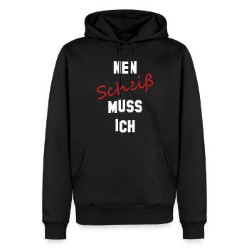 nen scheiß muss ich - Männer Premium Bio Hoodie - Schwarz - Vorne - Nico (187cm)