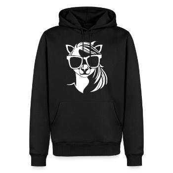 Licornes drôles portant des lunettes de soleil Licorne cool - Sweat à capuche Premium bio Homme - noir - Devant - Nico (187cm)