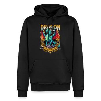 dragon, fantasy, magic, mysticism, mythology, creature - Men’s Premium Organic Hoodie - black - Front - Nico (187cm)