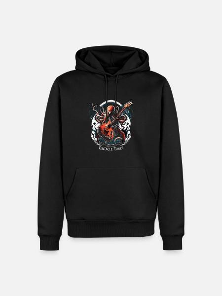 Tentacle Tunes - Männer Premium Bio Hoodie - Schwarz