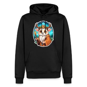 Druide Niedlich Illustration - Männer Premium Bio Hoodie - Schwarz - Vorne - Nico (187cm)