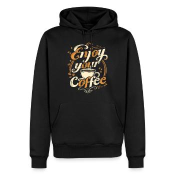Kaffee Kaffeeliebhaber Kaffeetasse Koffein Getränk - Männer Premium Bio Hoodie - Schwarz - Vorne - Nico (187cm)