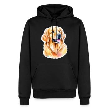 Golden Retriever Wasserfarben - Männer Premium Bio Hoodie - Schwarz - Vorne - Nico (187cm)