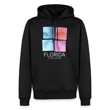 Florida USA Miami America Summer Palm Trees Beach - Men’s Premium Organic Hoodie - black - Front - Nico (187cm)