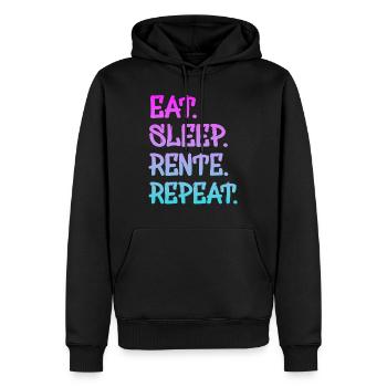 Rente, Rentner, Ruhestand 2025 - Männer Premium Bio Hoodie - Schwarz - Vorne - Nico (187cm)