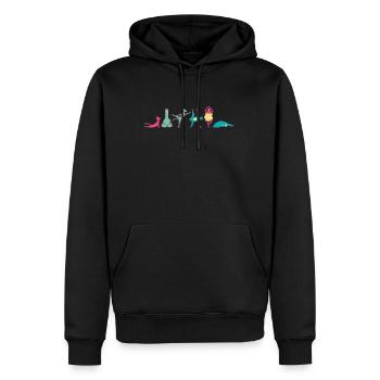 Chien chat lama paresseux , relaxation & méditation - Sweat à capuche Premium bio Homme - noir - Devant - Nico (187cm)
