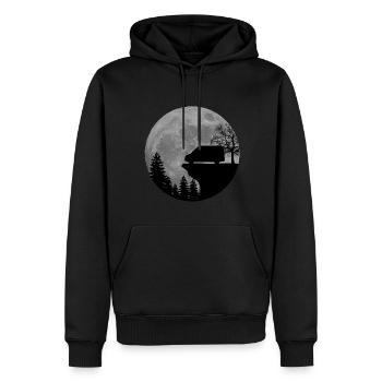 Camper Van, Kastenwagen, Wohnmobil, Mond - Männer Premium Bio Hoodie - Schwarz - Vorne - Nico (187cm)