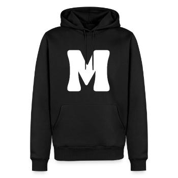 M - Männer Premium Bio Hoodie - Schwarz - Vorne - Nico (187cm)