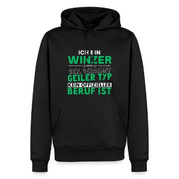 Verdammt geiler Typ - Winzer Edition - Männer Premium Bio Hoodie - Schwarz - Vorne - Nico (187cm)