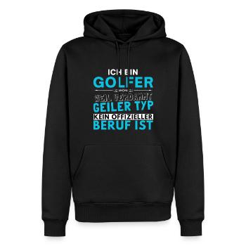 Verdammt geiler Typ - Golfer Edition - Männer Premium Bio Hoodie - Schwarz - Vorne - Nico (187cm)