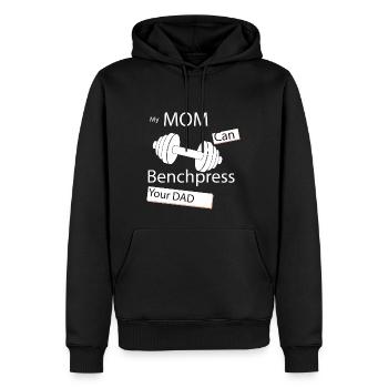 Fitness - Männer Premium Bio Hoodie - Schwarz - Vorne - Nico (187cm)