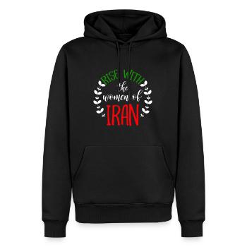 Femmes Vie Liberté Iran Les droits des femmes se lèvent - Sweat à capuche Premium bio Homme - noir - Devant - Nico (187cm)