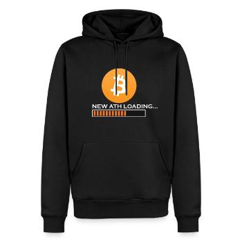 Bitcoin new ATH loading - Männer Premium Bio Hoodie - Schwarz - Vorne - Nico (187cm)