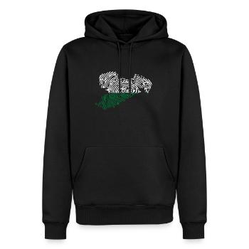 Sachsen Flagge Fingerabdruck Bundesland Umriss BRD - Männer Premium Bio Hoodie - Schwarz - Vorne - Nico (187cm)