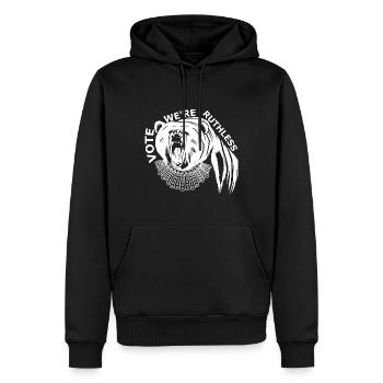 Ruth Bader Ginsberg Notorious (RBG) collar Bear - Men’s Premium Organic Hoodie - black - Front - Nico (187cm)